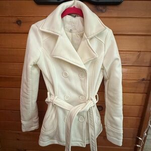 Size XS women faux wool cream colored jacket